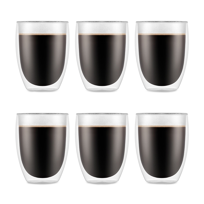Bodum Pavina Double Wall Glasses, Set Of 6 In Transparent