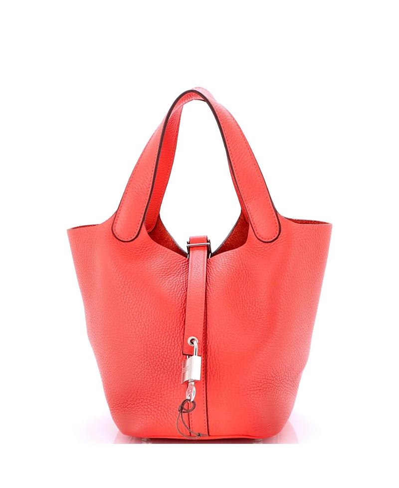 Pre-owned Pre-owned Hermes Hermes Pm Picotin Lock Bag Clemence In Red