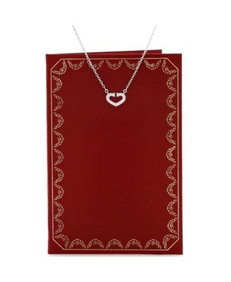 C Heart de Cartier Pendant Necklace 18K White Gold with Pave Diamonds