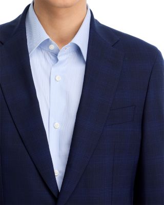 H-Huge Tonal Plaid Stretch Wool Slim Fit Suit