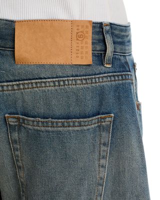Low Rise Wide Jeans in Grey Blue