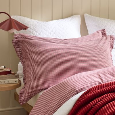 Gingham Ruffle Duvet Cover Set, Full/Queen