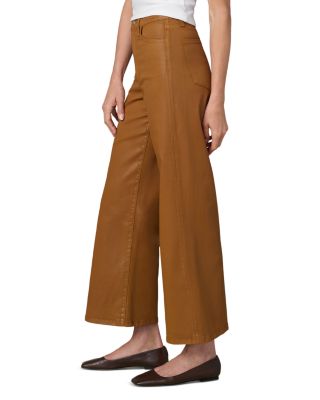 The Mia Wide Leg Ankle Coated Jeans in Brown Bronze