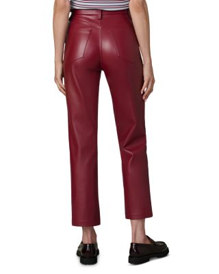 The Lyra Slim Faux Leather Jeans in Syrah