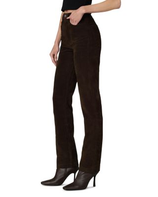 The Margot Slim Faux Suede Jeans in Dark Chocolate