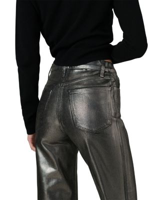 The Blake Cropped Wide Leg Jeans in Pewter Foil