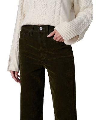 The Margot Straight Flocked Jeans in Olive