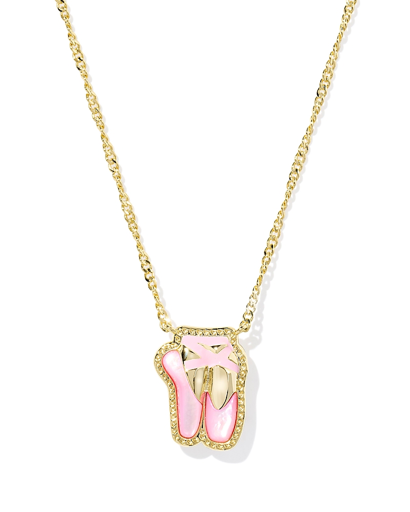 Kendra Scott Mother Of Pearl Ballet Slippers Pendant Necklace, 16-19 In Gold