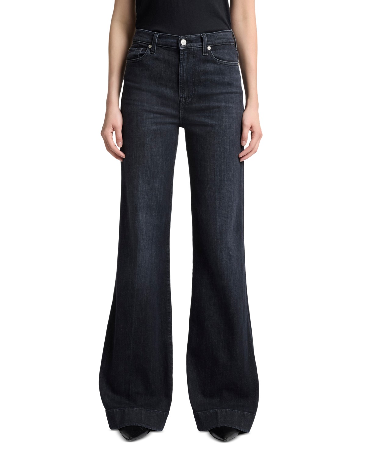 Modern Dojo Flare Leg Jeans in Black