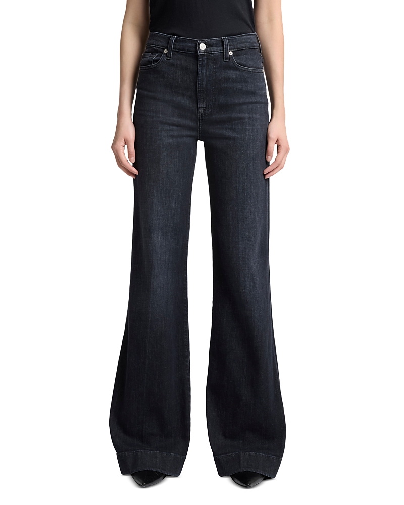 7 For All Mankind Modern Dojo High Rise Flare Jeans In Black