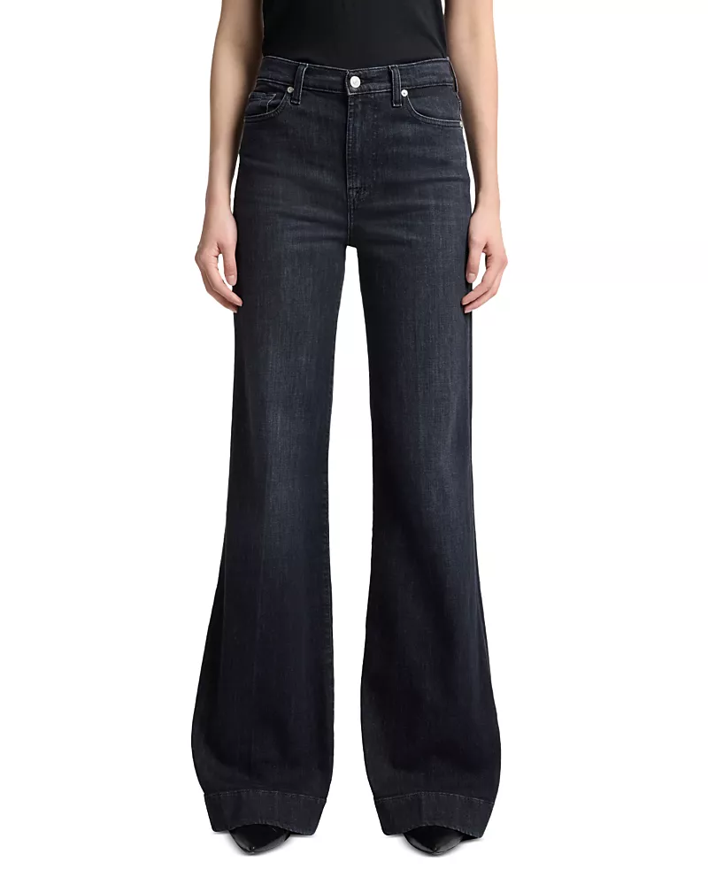 7 For All Mankind Modern Dojo Flare Leg Jeans in Black