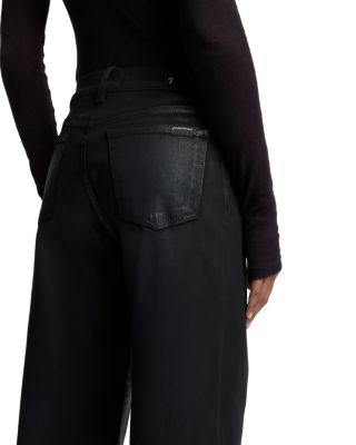 High Rise Lotta Flared Leg Jeans in Coated Black