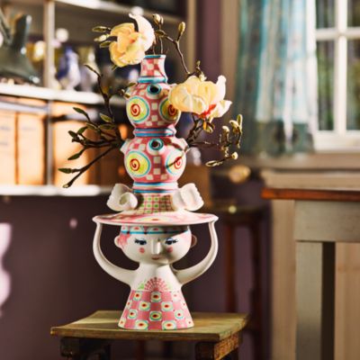 Lady with Hat Vase, 19.7&amp;quot; Pink