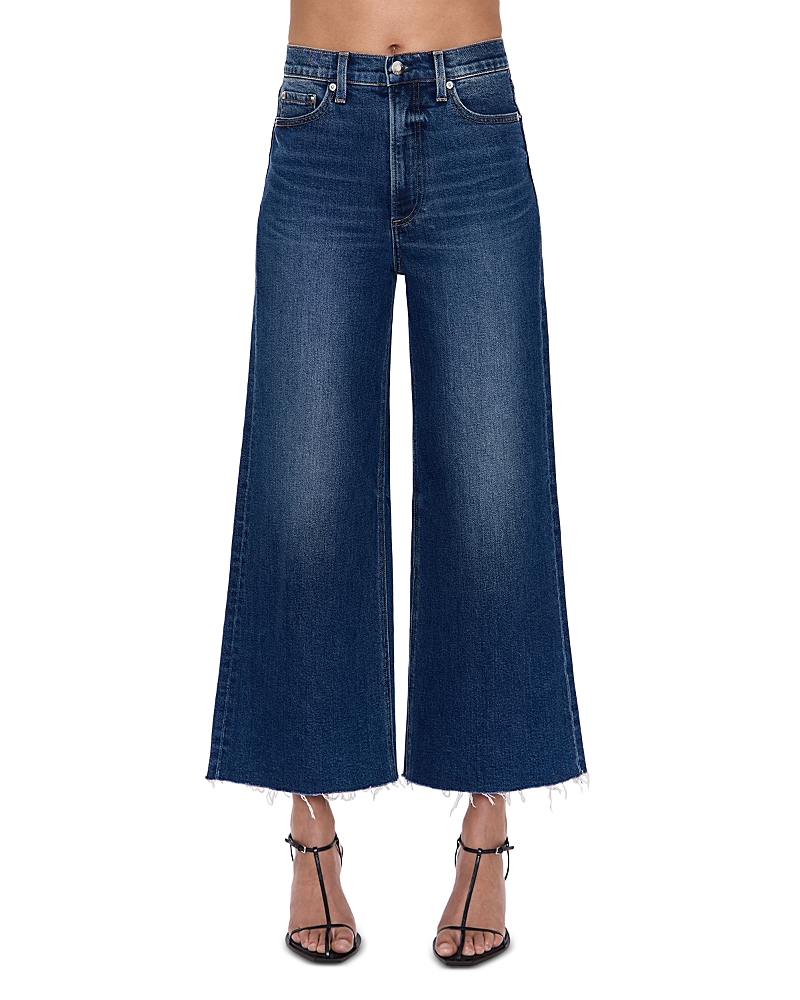 Pistola Lana Crop High Rise Ultra Wide Leg Jeans In Broadway In Blue