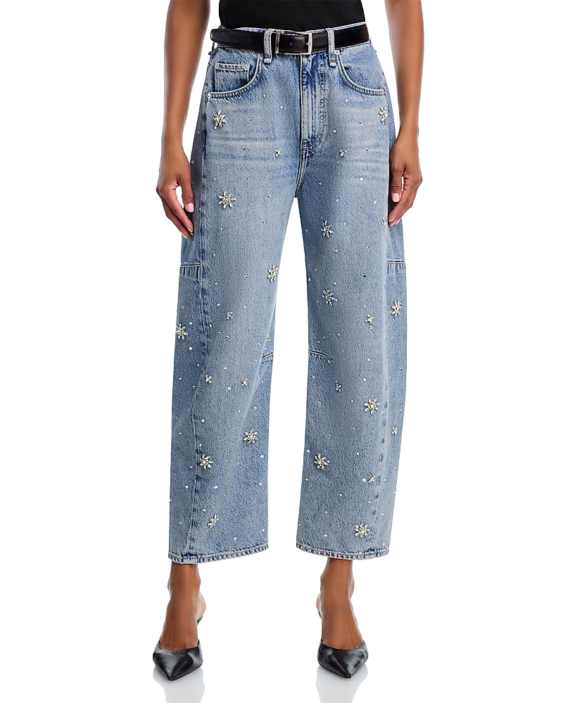 Rag & Bone Charlie High Rise Ankle Barrel Jeans In Band Jewel In Blue