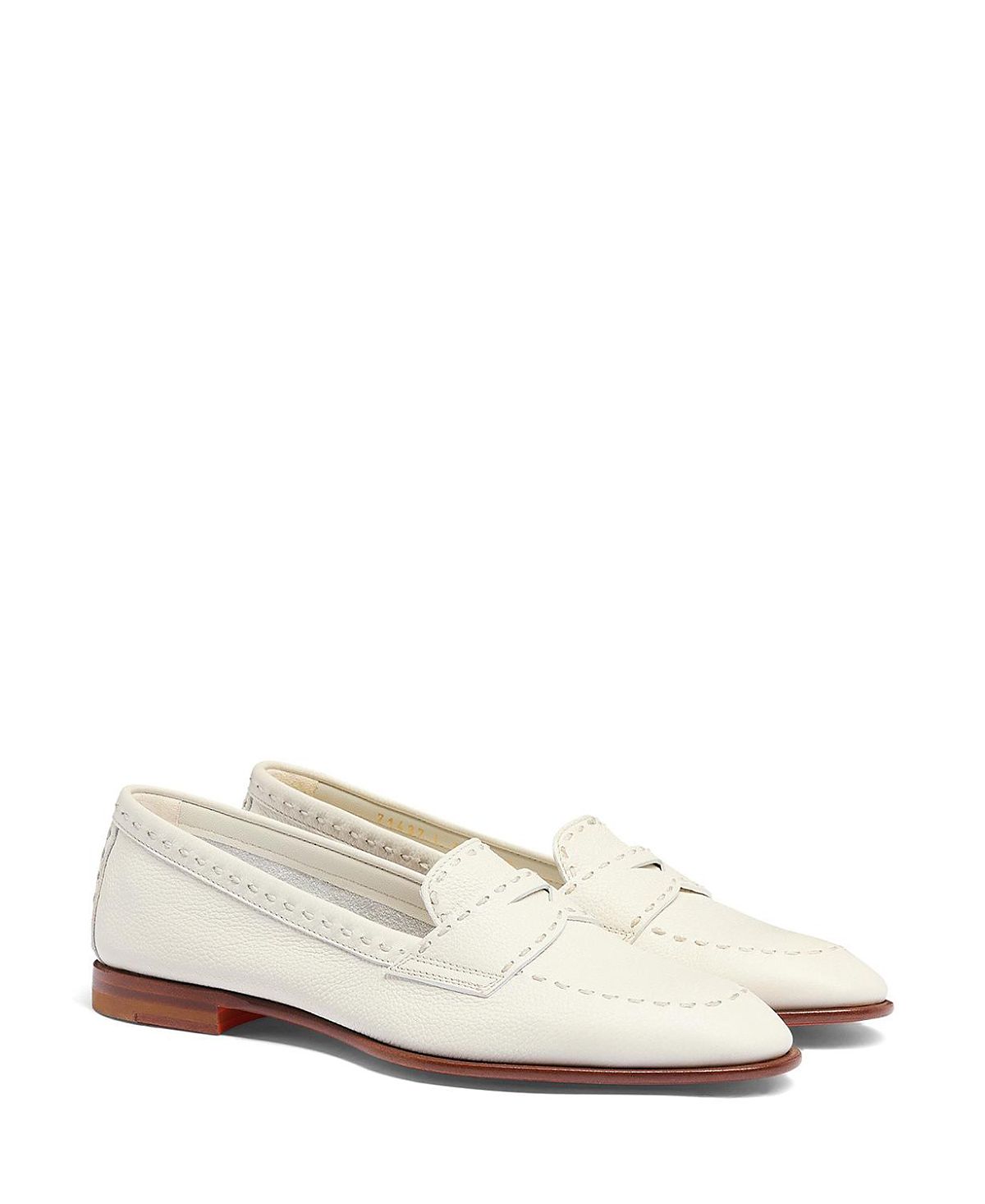 Santoni Women's Tumbled Leather Penny Loafer