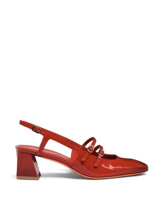 Women's Patent Leather Mid-Heel Slingback