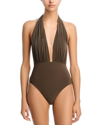 Halter Low Back One Piece Swimsuit