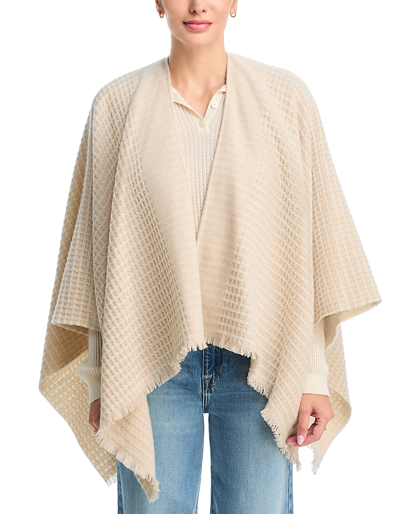 Rag & Bone Joni Waffle Wool Poncho In Brown