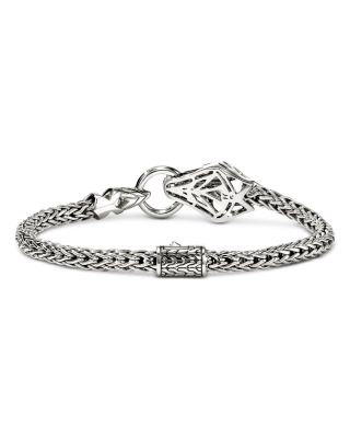 Sterling Silver Naga Blue Sapphire & Diamond Dragon Flex Bracelet