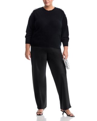 100% Cashmere Embellished Embroidered Floral Sweater - Exclusive