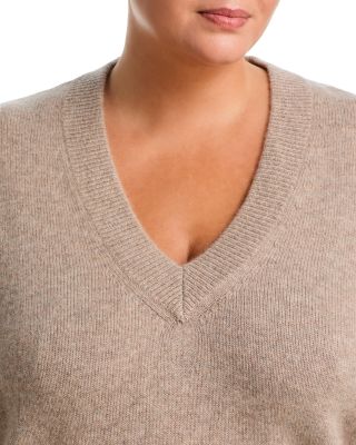 100% Cashmere Drop Shoulder V Neck Sweater - Exclusive