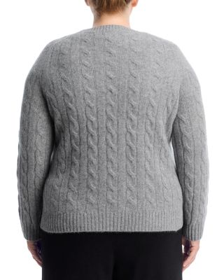 100% Cashmere Cable Knit Crewneck Sweater - Exclusive