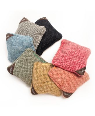 Herringbone Wool Aviator Cornhole Bags Above
