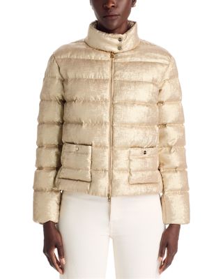 Metallic Quilted Bomber Jacket