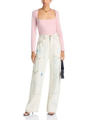 Ruched Waist Square Neck Top - Exclusive