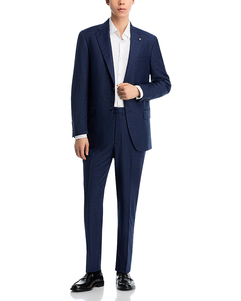 Hart Schaffner Marx New York Textured Solid Classic Fit Suit In Blue