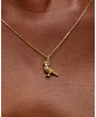Solid Gold Pigeon Charm Necklace