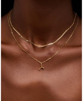  Solid Gold Martini Charm Necklace