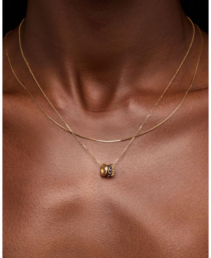 Solid Sapphire Zeno Charm Necklace