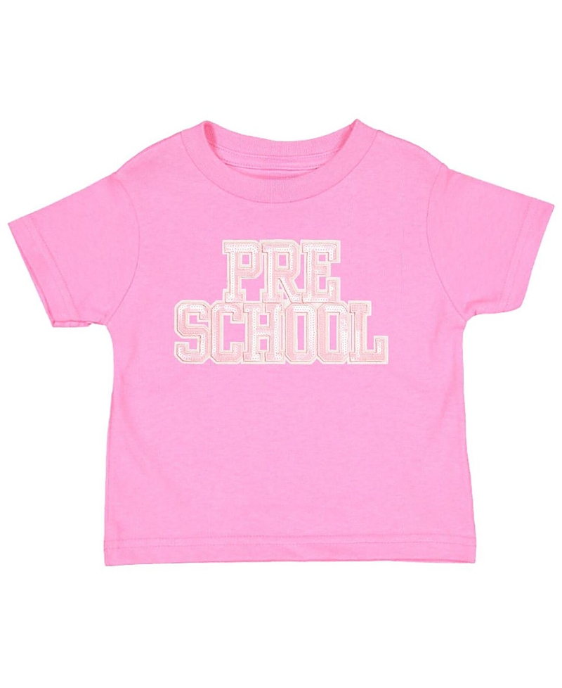 Sweet Wink Preschool Sequin Patch Short Sleeve T-shirt In Pink