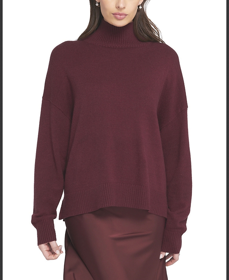 Elle Collection Turtleneck Sweater In Burgundy