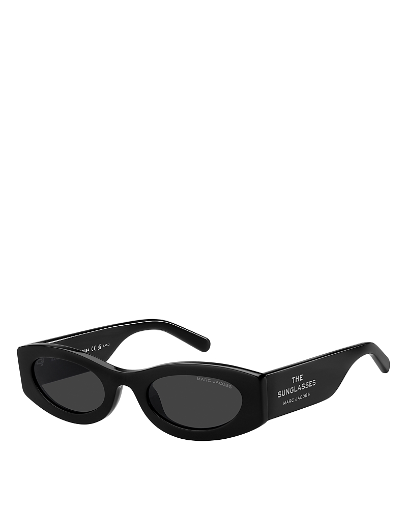 Marc Jacobs Oval Sunglasses, 51mm In Black