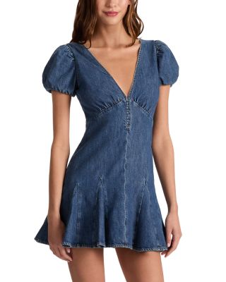 Fara Puff Sleeve Denim Mini Dress