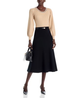 Blouson Sleeve Tipped Sweater