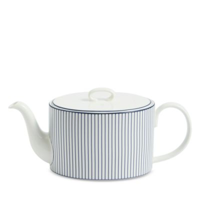 Gio Teapot, Pinstripe White