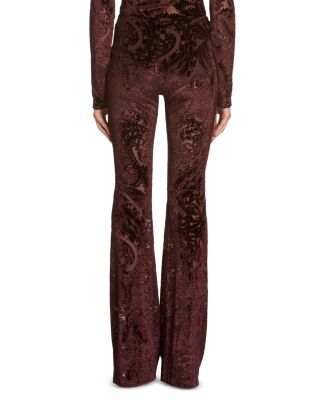 Velvet Flared Leg Pants