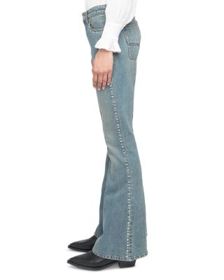 Eclip Denim High Rise Stud Trim in Light Blue