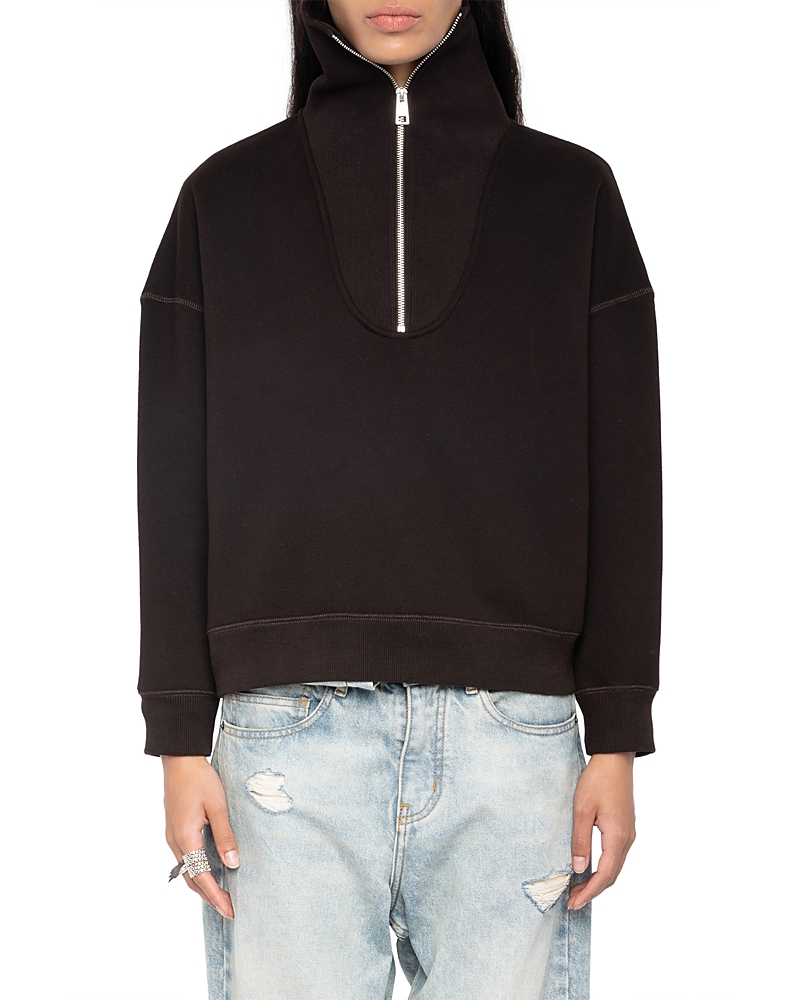 Zadig & Voltaire Maya Pmo Incrustation Sweatshirt In Brown