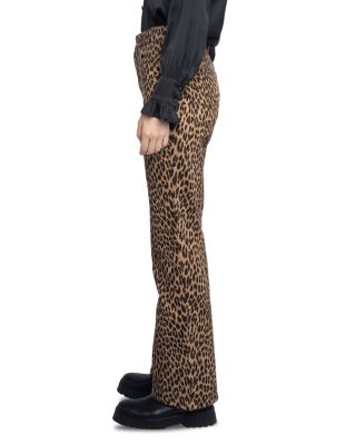 Evy High Rise Leopard Print Jeans in Daim