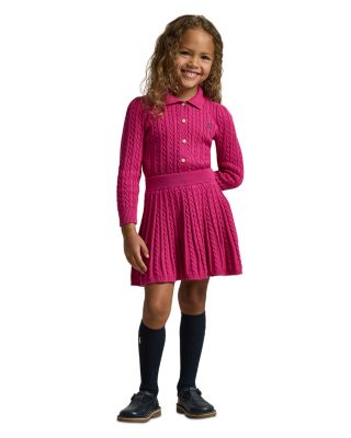 Cotton Polo Cardigan & Skirt Set - Big Kid, Little Kid