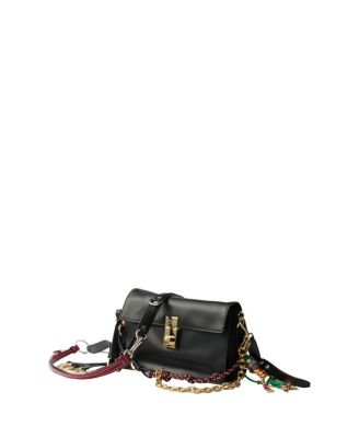 Soft Sound Small Leather Shoulder Bag with Charms