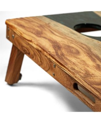 2ft x 4ft River Epoxy Resin with Live Edge Acacia Pathfinder ART Cornhole Boards