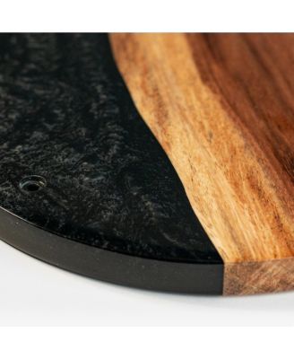 The River Epoxy Resin with Live Edge Acacia Wayfarer ART Hook & Ring Game