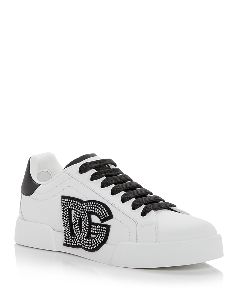 Dolce & Gabbana Portofino Rhinestone-embellished Logo Sneakers In Multi
