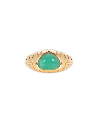 Timo Cabochon Chrysoprase Ring in 18K Yellow Gold